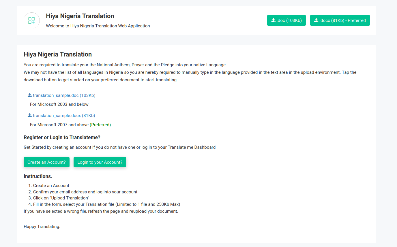 Translateme - HIYA Nigeria